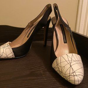 Black and white French Connection heels